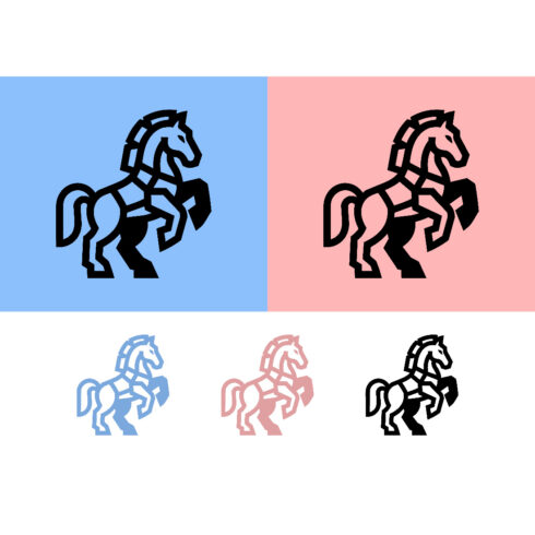 Horse rearing black on blue background cover image.