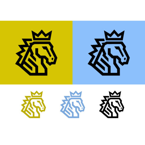 Horse head with crown black on yellow background cover image.