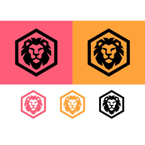 Lion head emblem abstract logo design cover image.