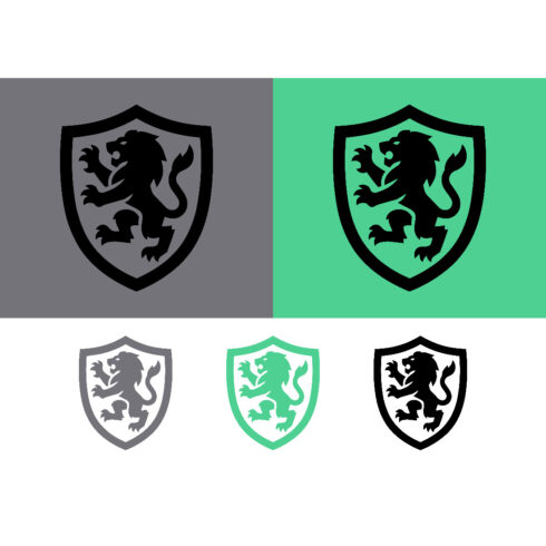 Lion shield crest abstract logo design cover image.