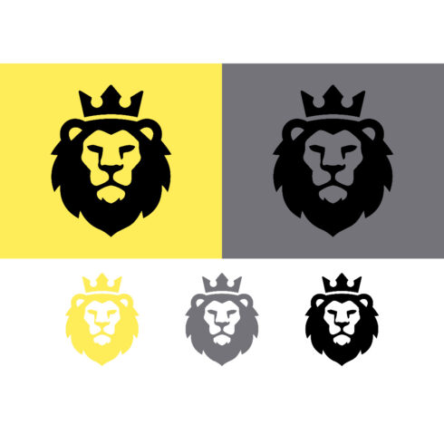 Lion head with crown emblem design cover image.
