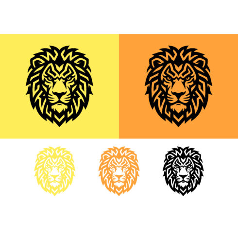 Tribal lion face logo yellow and orange cover image.
