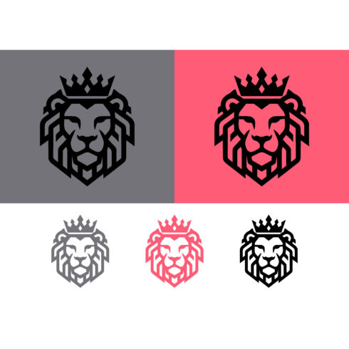 Lion head with crown emblem for royal strength cover image.