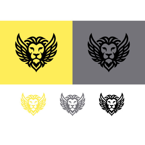Lion head with wings emblem for freedom cover image.