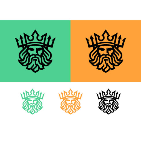 Ancient god face logo design concept graphic cover image.