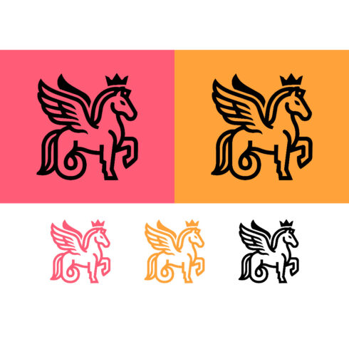 Pegasus horse logo with crown and wings cover image.