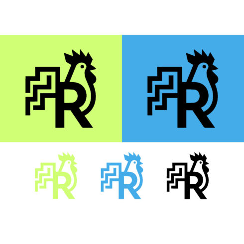 Abstract rooster letter R logo design cover image.