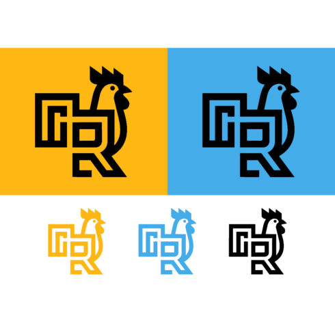 Rooster logo withlr initials on yellow cover image.