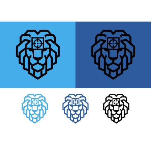 Geometric lion head logo with target sight cover image.