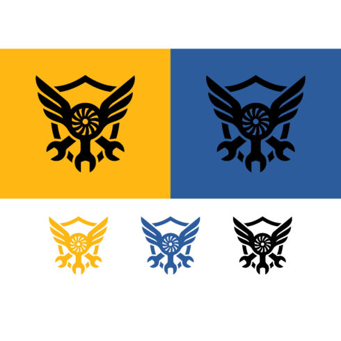 Mechanic wings emblem with wrench and gear cover image.