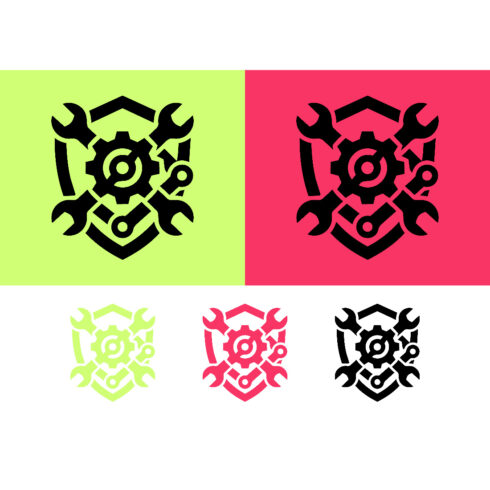 Mechanical crest with tools and gear for repair emblem cover image.