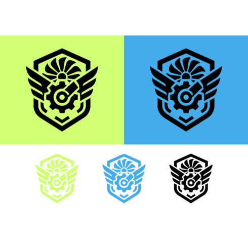 Shield emblem with fan and gear icons cover image.