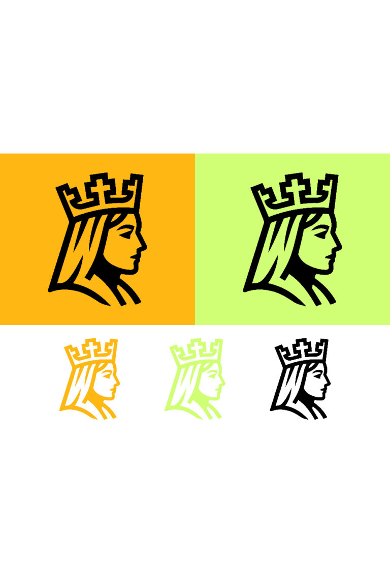 Queen profile icon on yellow and green background – MasterBundles