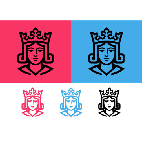 Queen face icon on pink and blue background cover image.