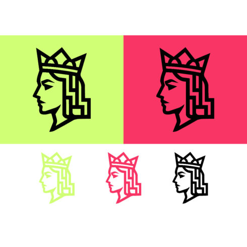 Queen profile icon on green and pink background cover image.