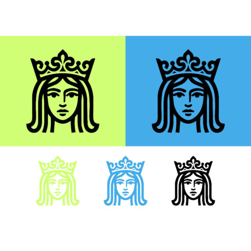 Queen face logo icon on green and blue background cover image.