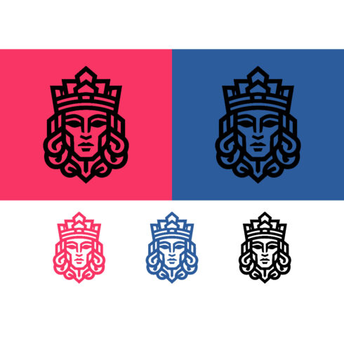 Royal queen emblem with crown for luxury branding cover image.