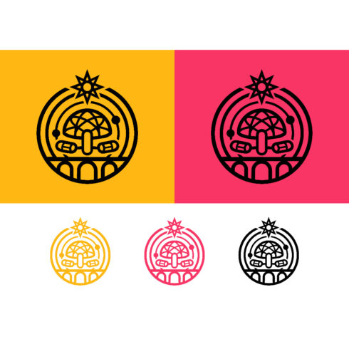 Mushroom planet bridge abstract emblem cover image.