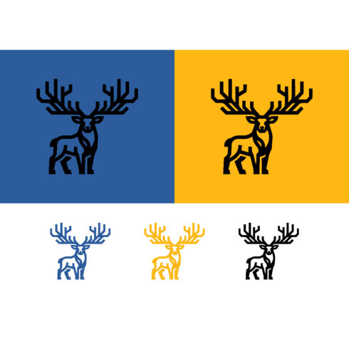 Deer stag illustration logo in minimalist line art cover image.