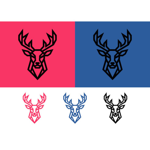 Geometric deer head emblem for logo design cover image.