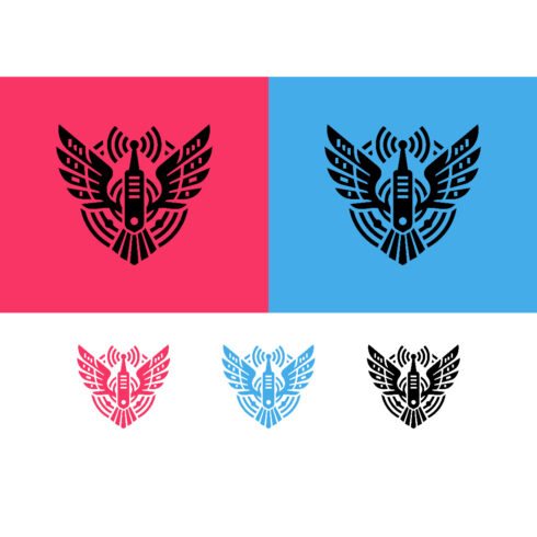 Eagle logo design with wifi signal and antenna cover image.