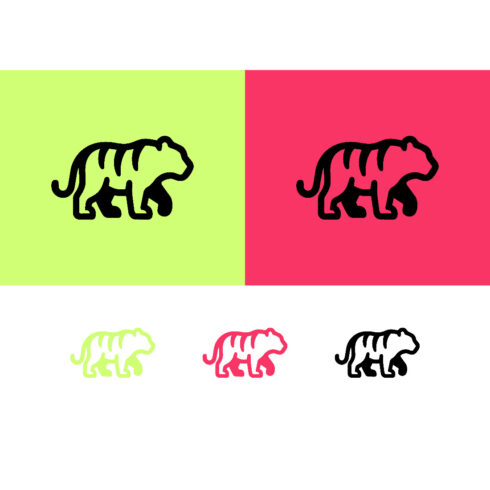 Tiger graphic designs on colorful backgrounds cover image.