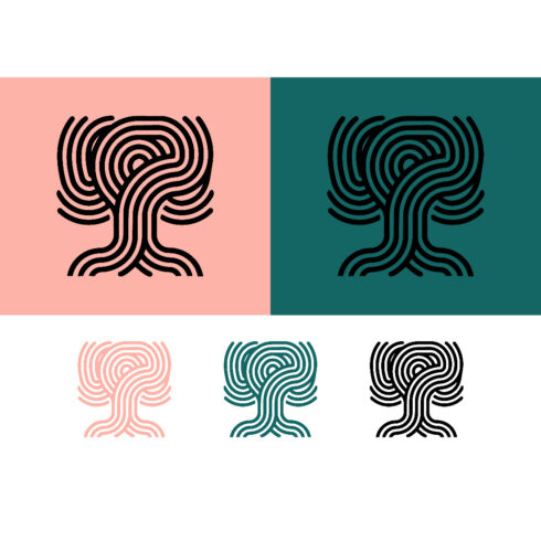 Stylized tree logo design on orange background cover image.
