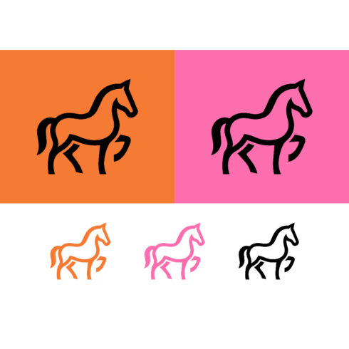 Elegant horse walking outline minimalist design cover image.