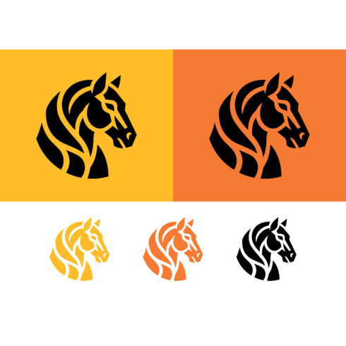 Horse head logo design black and yellow cover image.