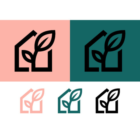 House plant logo design pink green black cover image.