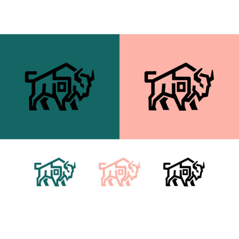 Bison or buffalo abstract line art logo cover image.