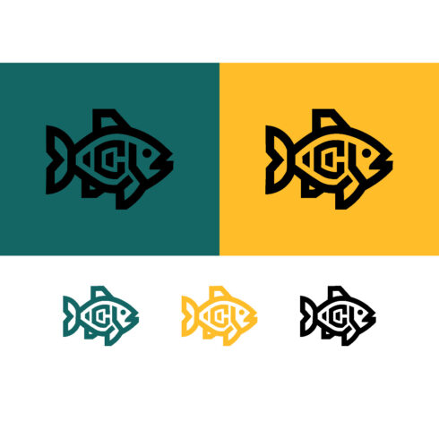 Fish with alphabet letters logo design cover image.