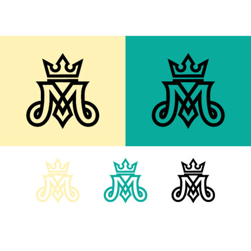 Monogram m with crown and flourishes emblem cover image.