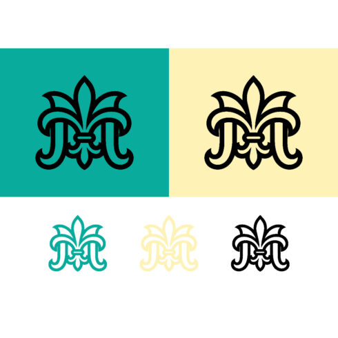 Monogram m with fleur de lis emblem design cover image.