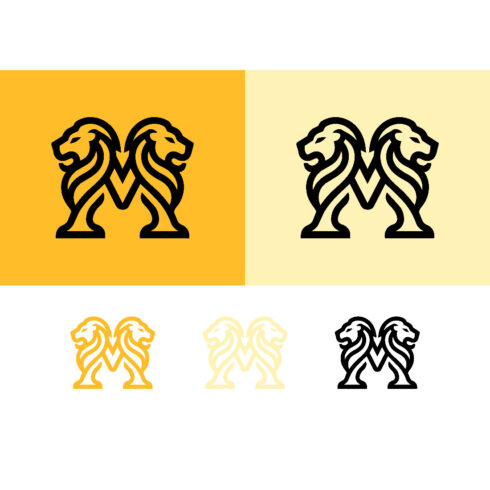 Monogram m formed by two lion heads logo cover image.
