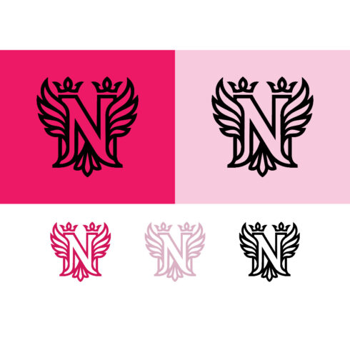 Winged N letter emblem logo in pink gradient background cover image.