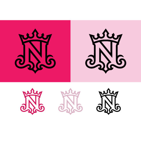 Monogram n crowned with royal symbol graphics cover image.