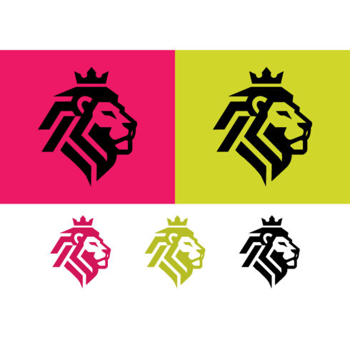 Lion profile crowned with royal crown graphics cover image.