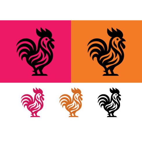 Rooster logo with abstract pattern for decor cover image.