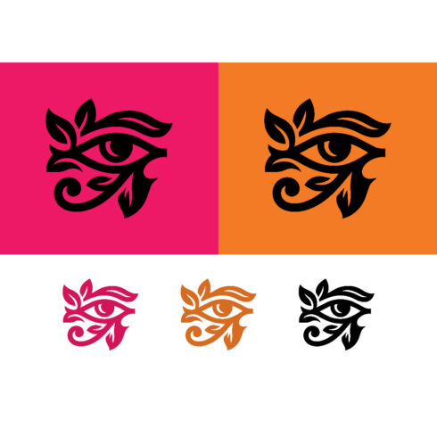 Eye leaf symbol design orange background cover image.