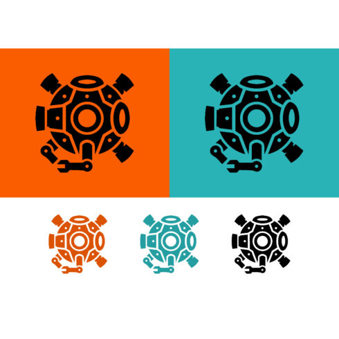 Abstract sphere logo design industrial cover image.