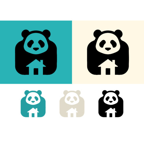 Panda bear with house icon cover image.