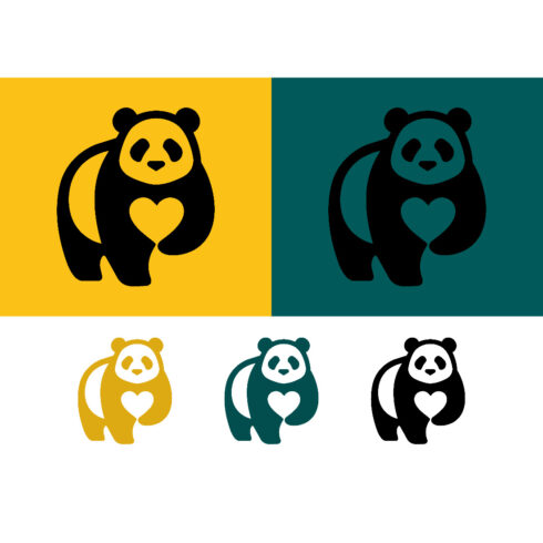 Panda bear with heart icon cover image.