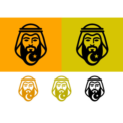 Man face moon star logo orange yellow cover image.
