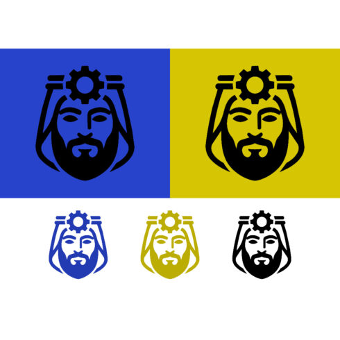 Man with gear logo design technology mind cover image.