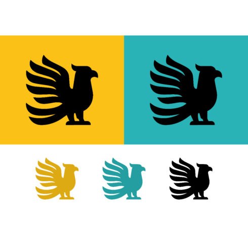 Eagle emblem icon silhouette for branding cover image.