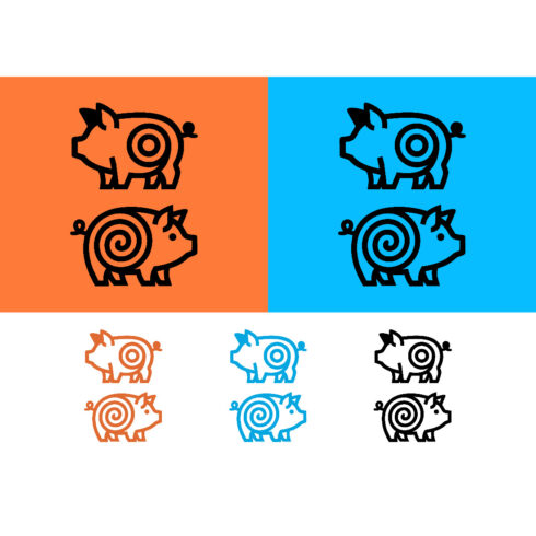 Pig with spiral logo design on orange cover image.