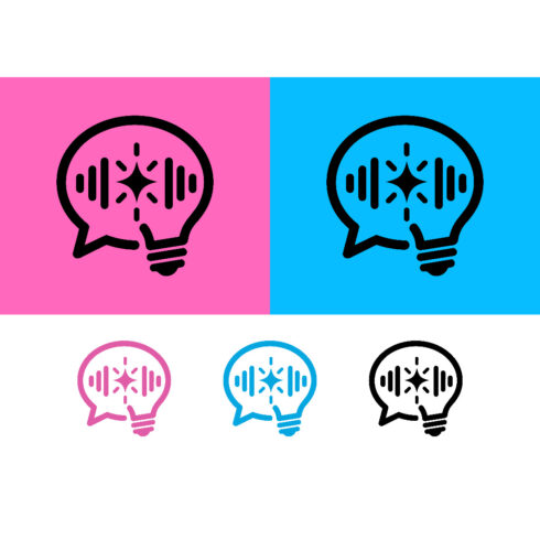 Lightbulb speech bubble logo design idea cover image.
