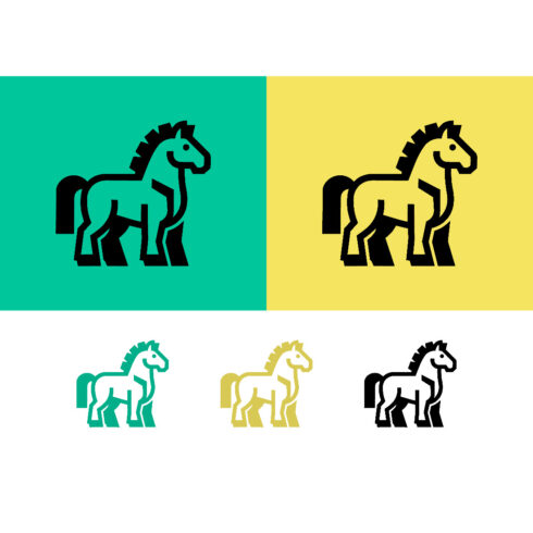 Geometric horse icon in teal and yellow cover image.