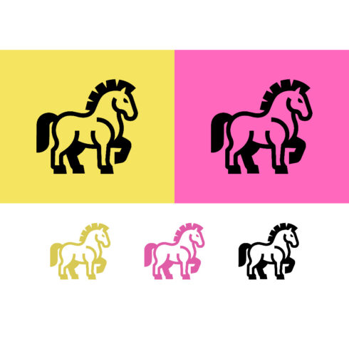Standing horse logo in yellow and pink cover image.